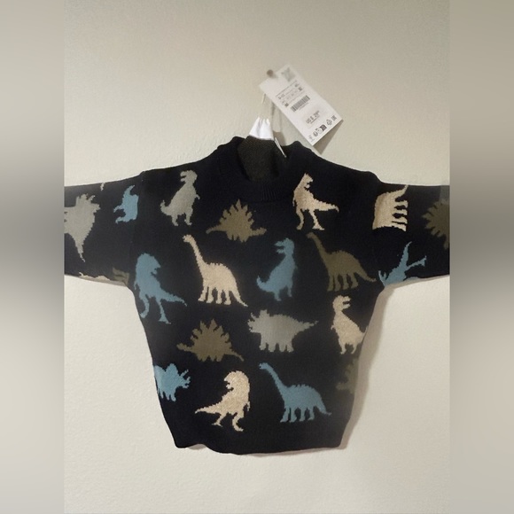 Zara Kids 9-12 Month Dinosaur Sweater Blue Brand New With Tags MSRP $30 - Picture 2 of 4